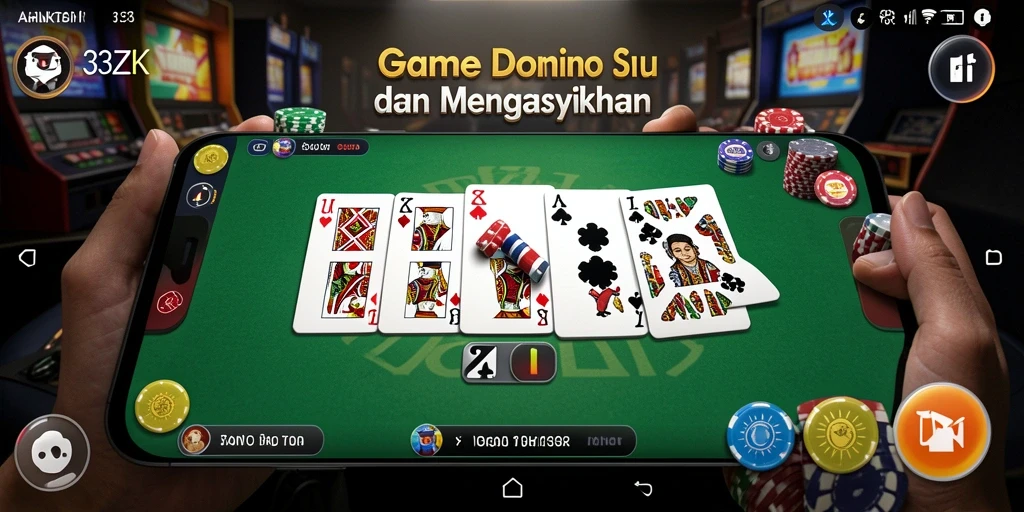 Screenshot gameplay 33ZK yang menunjukkan aksi mendebarkan permainan Domino.