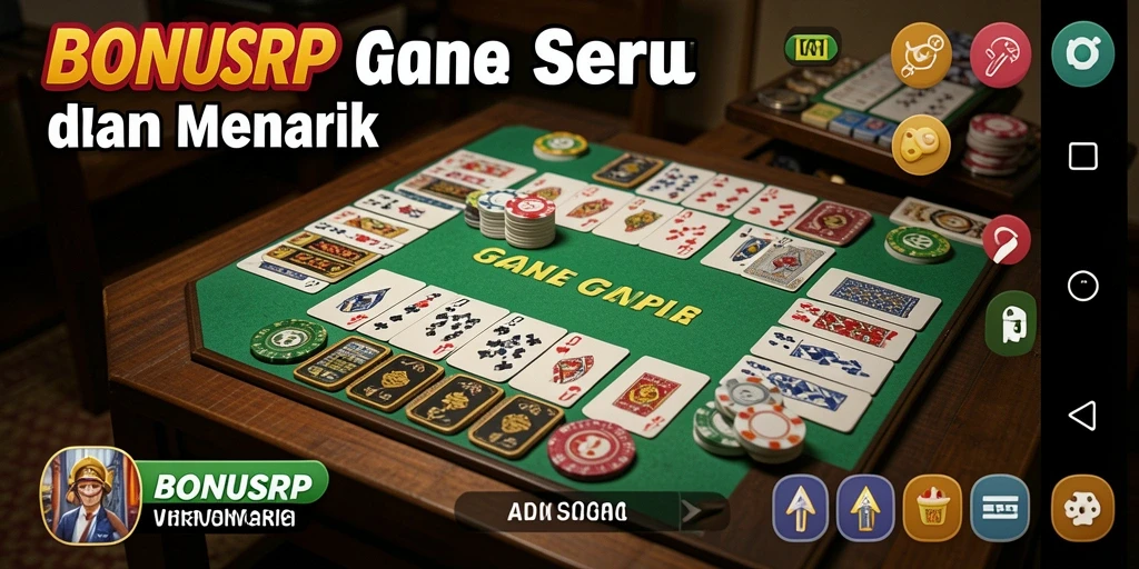 Gameplay seru Gaple dalam BONUSRP terlihat menegangkan.