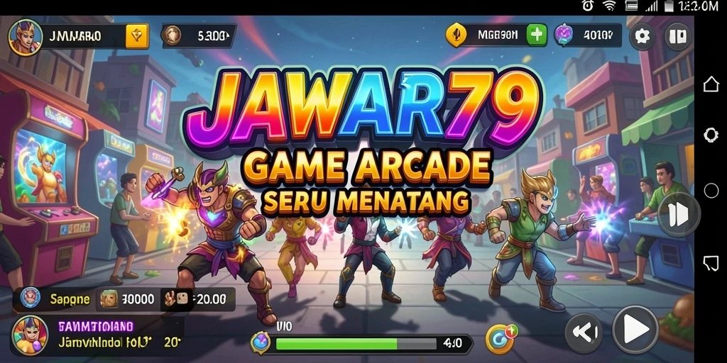 Tampilan gameplay JAWARA79 dengan grafis cerah dan karakter yang menantang.