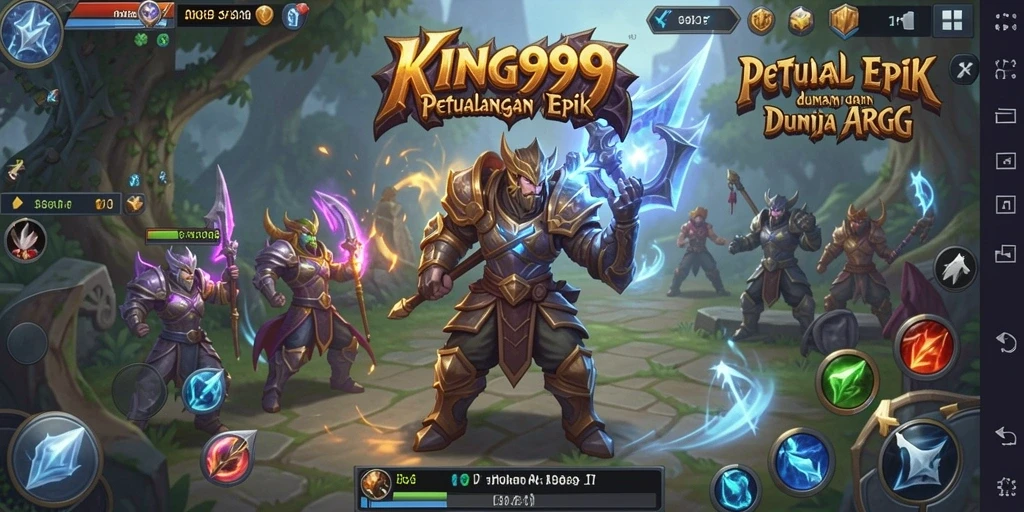 Tangkapan layar gameplay <strong>KING999</strong> menampilkan aksi pertempuran yang seru dan mendebarkan.