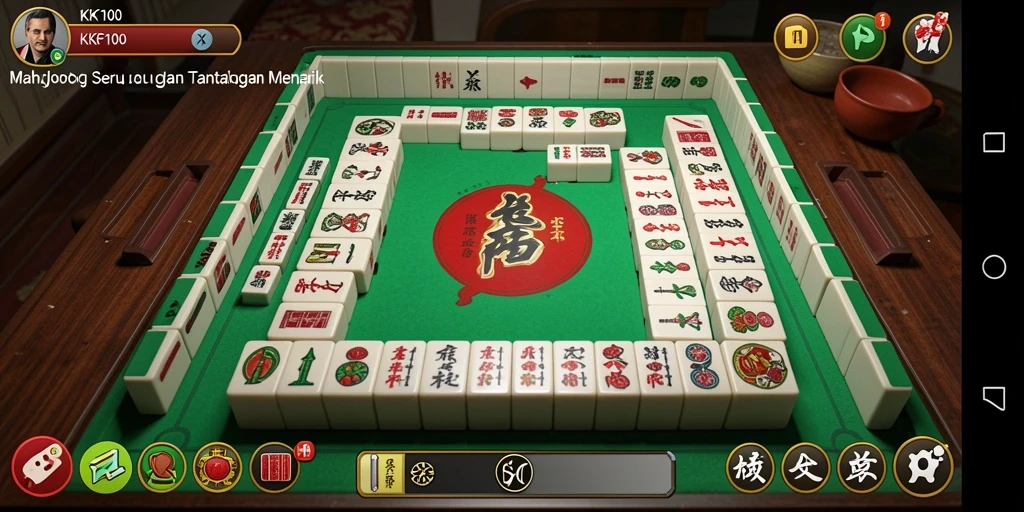 Tampilan gameplay KPK100 dengan grafik Mahjong yang menarik.