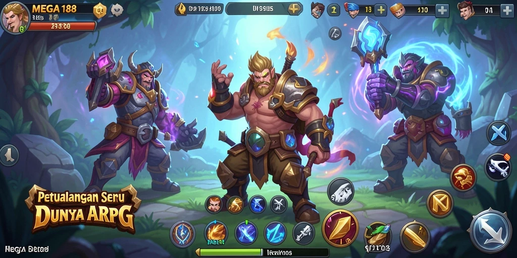 Screenshot gameplay yang menampilkan pertarungan dalam MEGA188.
