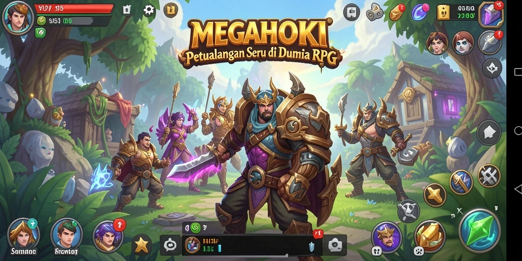 Screenshot gameplay MEGAHOKI menampilkan aksi petualangan RPG yang memukau.
