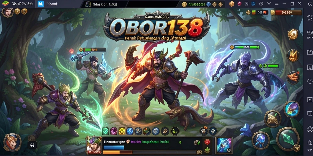 Tampilan gameplay OBOR138 menampilkan pertarungan seru di dunia fantasi.