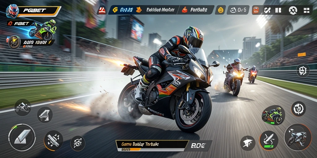 Tampilan gameplay menantang di PGBET dengan motor balap.
