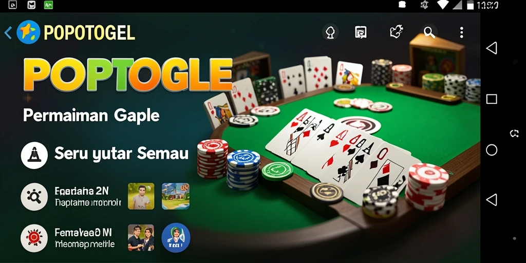 Tampilan gameplay seru dalam permainan Gaple POPOTOGEL.